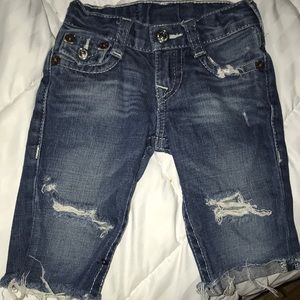 True Religion distressed Bermuda shorts
